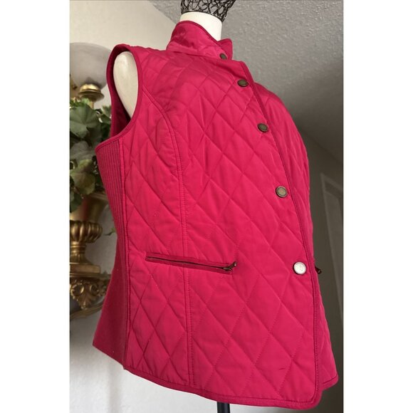 Talbots Weatherproof Quilted Puffer Casual Vest Dark Pink Women’s Size S - Picture 2 of 16